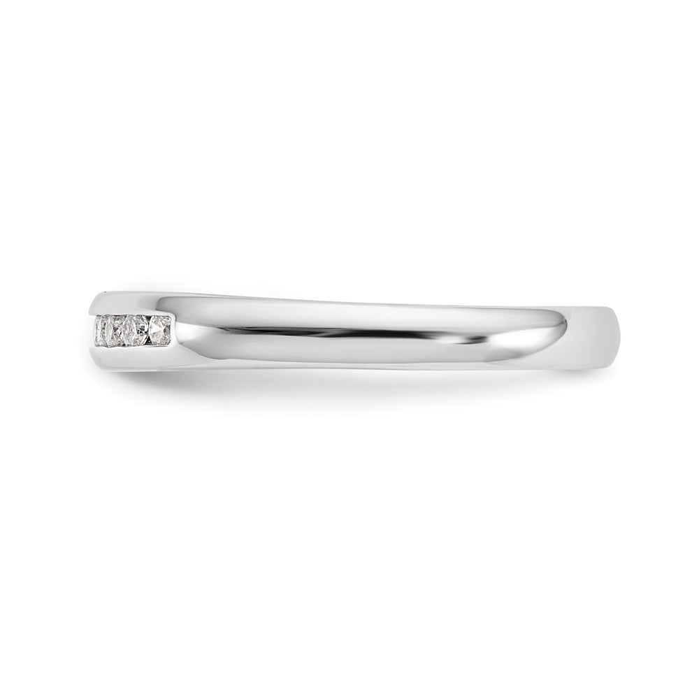 14K Weißgold Ehering mit 11 natürlichen Diamanten in Kanalfassung
