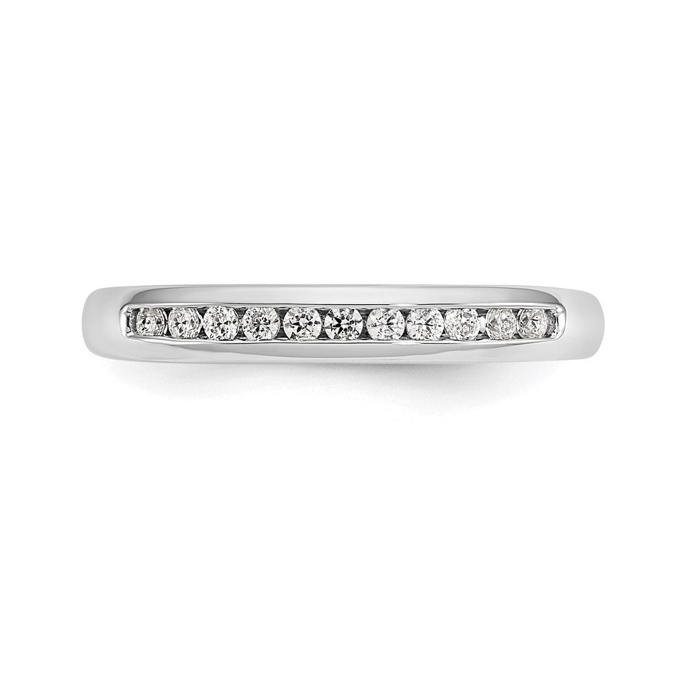 14K Weißgold Ehering mit 11 natürlichen Diamanten in Kanalfassung