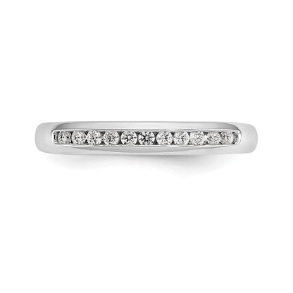 14K Weißgold Ehering mit 11 natürlichen Diamanten in Kanalfassung