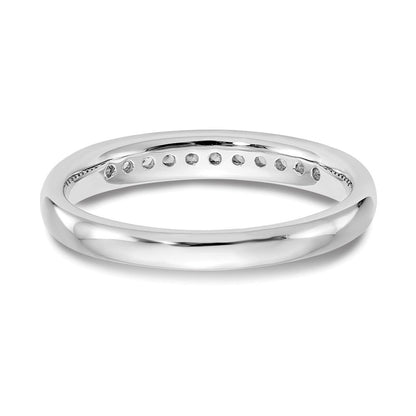 14K Weißgold Ehering mit 11 natürlichen Diamanten in Kanalfassung