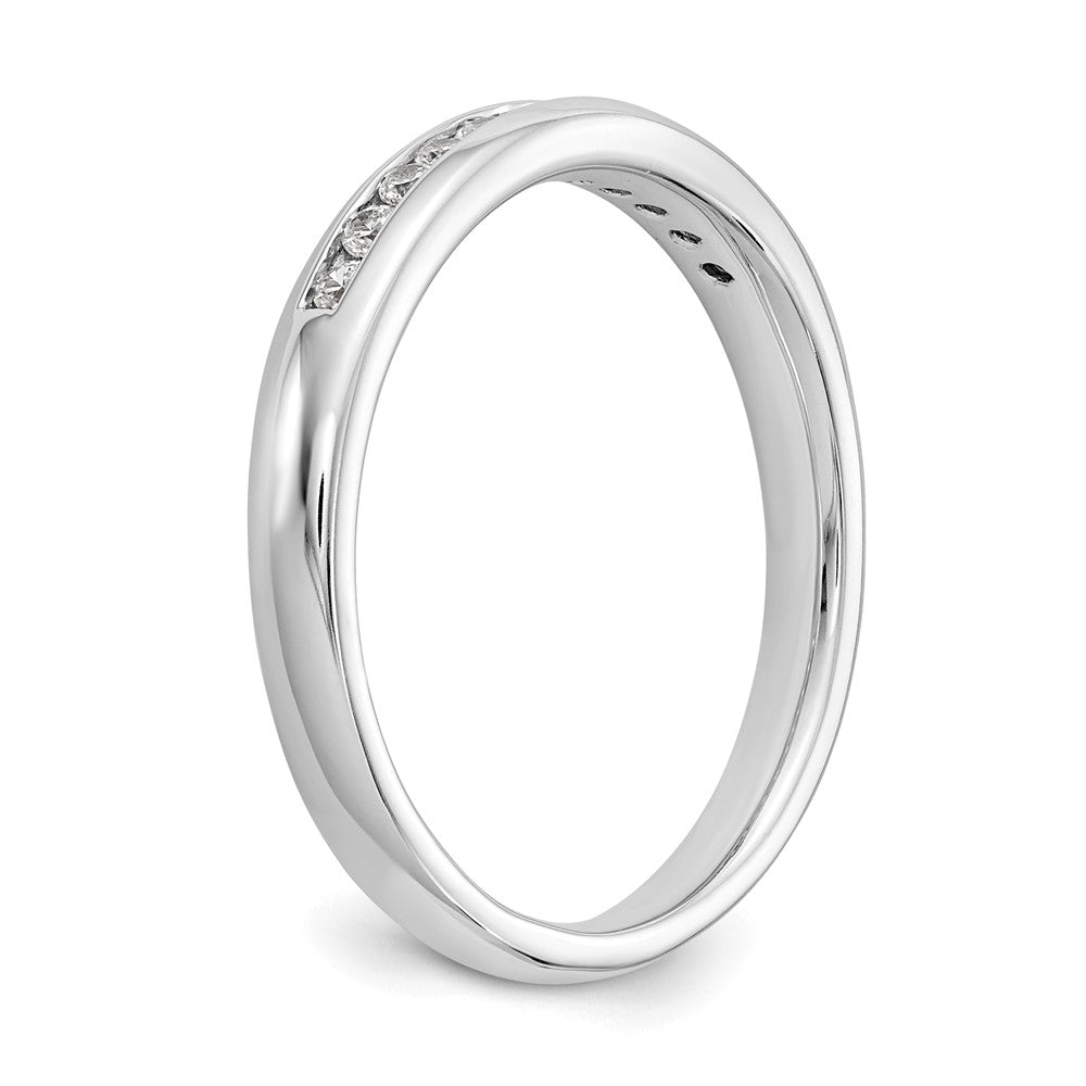 14K Weißgold Ehering mit 11 natürlichen Diamanten in Kanalfassung