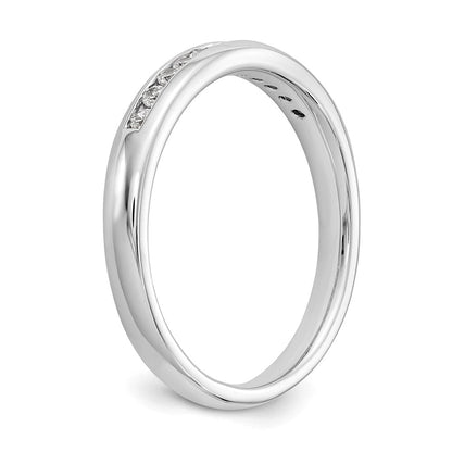 14K Weißgold Ehering mit 11 natürlichen Diamanten in Kanalfassung