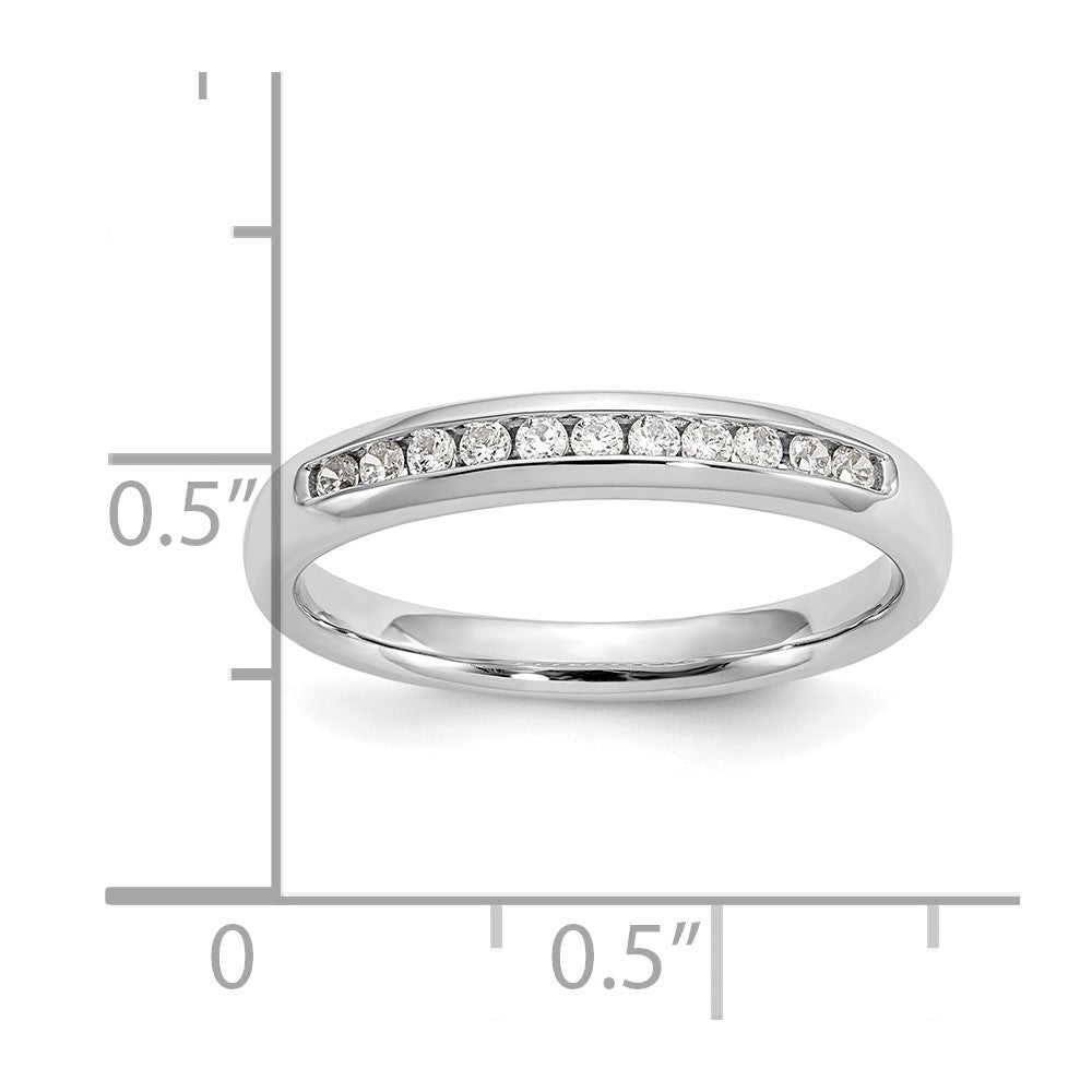 14K Weißgold Ehering mit 11 natürlichen Diamanten in Kanalfassung