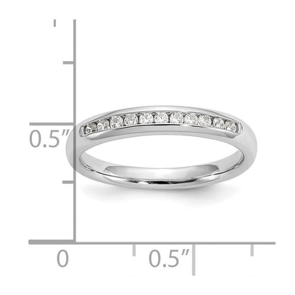 14K Weißgold Ehering mit 11 natürlichen Diamanten in Kanalfassung