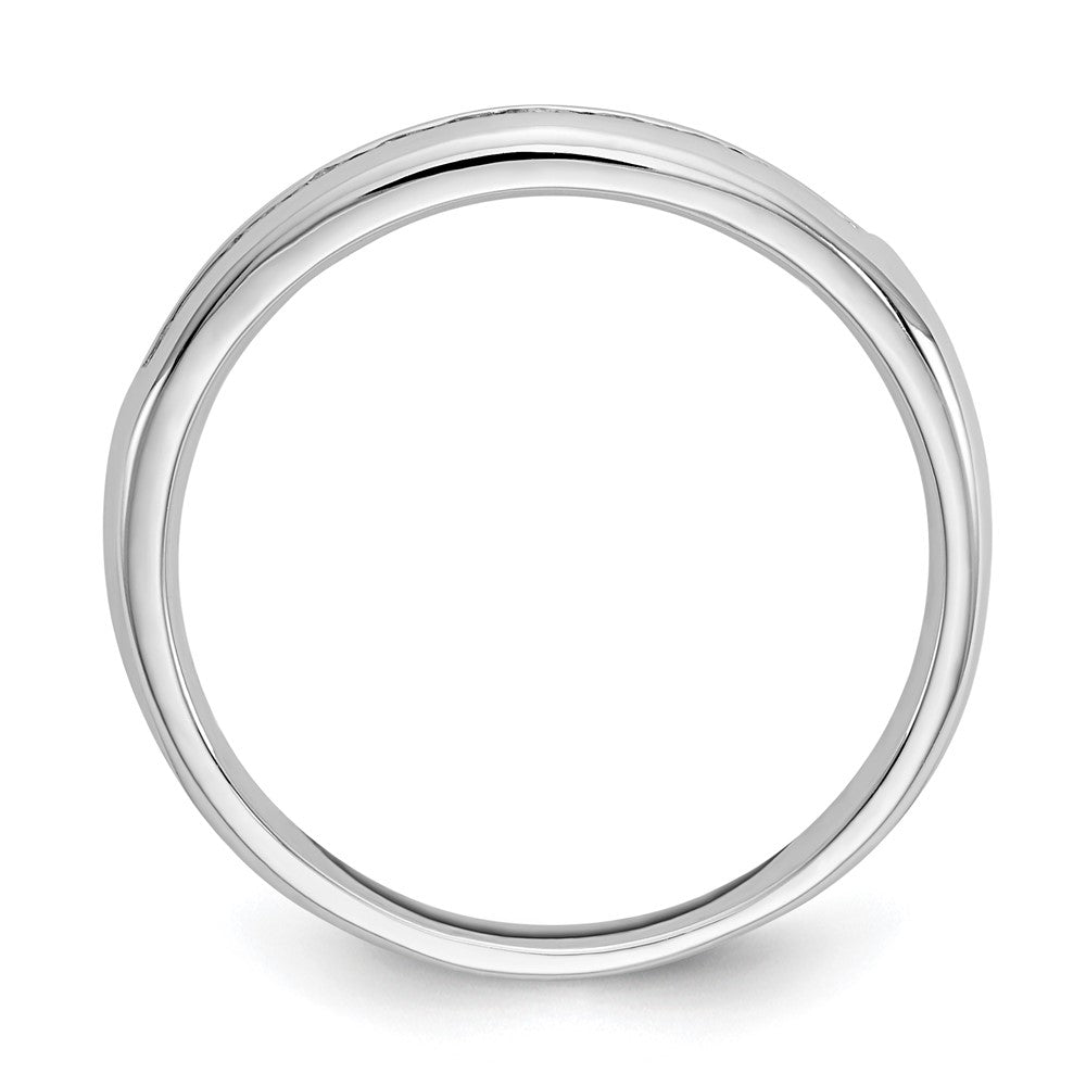 14K Weißgold Ehering mit 11 natürlichen Diamanten in Kanalfassung, 0,22 ct. Gesamtgewicht