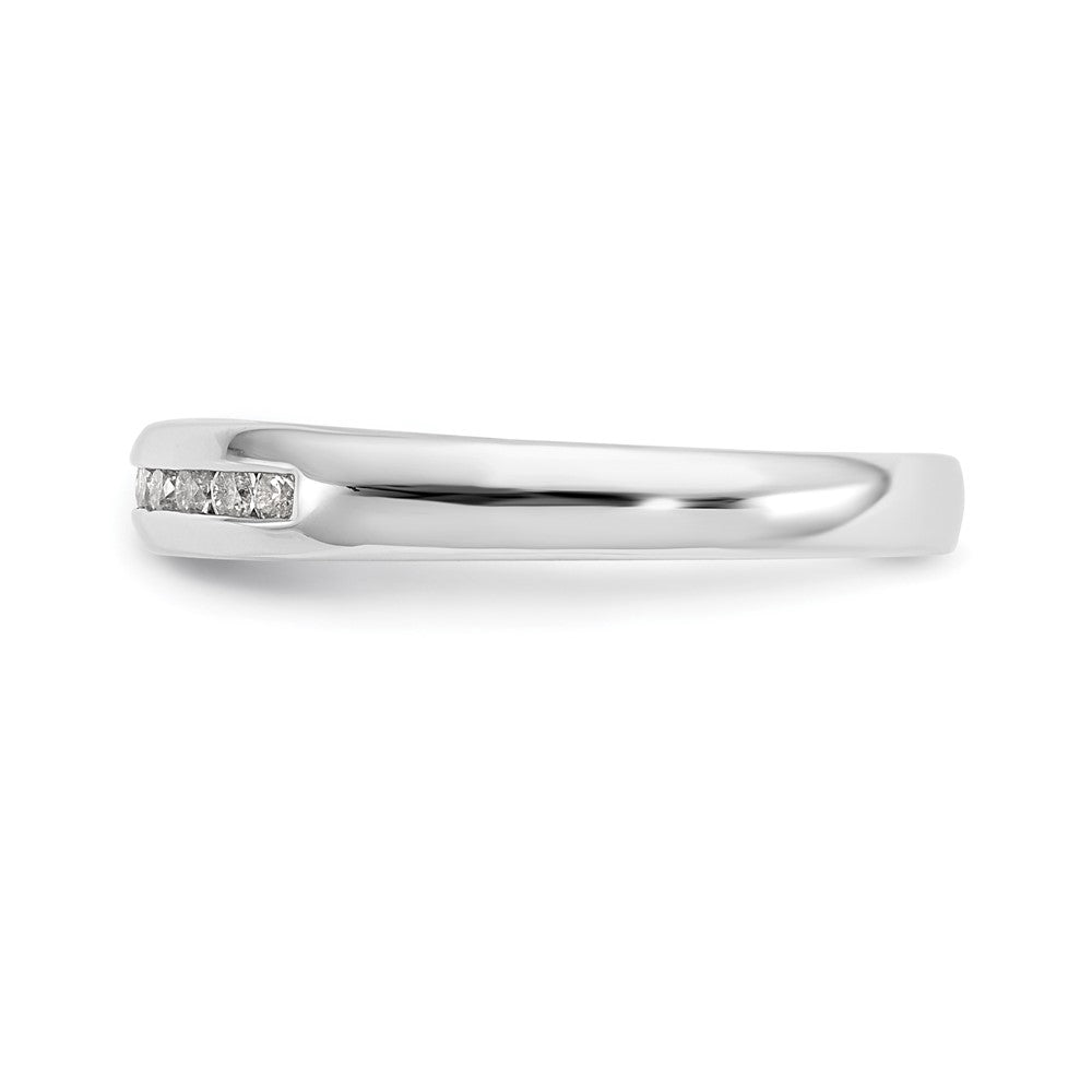 14K Weißgold Ehering mit 11 natürlichen Diamanten in Kanalfassung, 0,22 ct. Gesamtgewicht