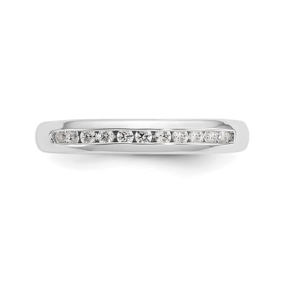14K Weißgold Ehering mit 11 natürlichen Diamanten in Kanalfassung, 0,22 ct. Gesamtgewicht