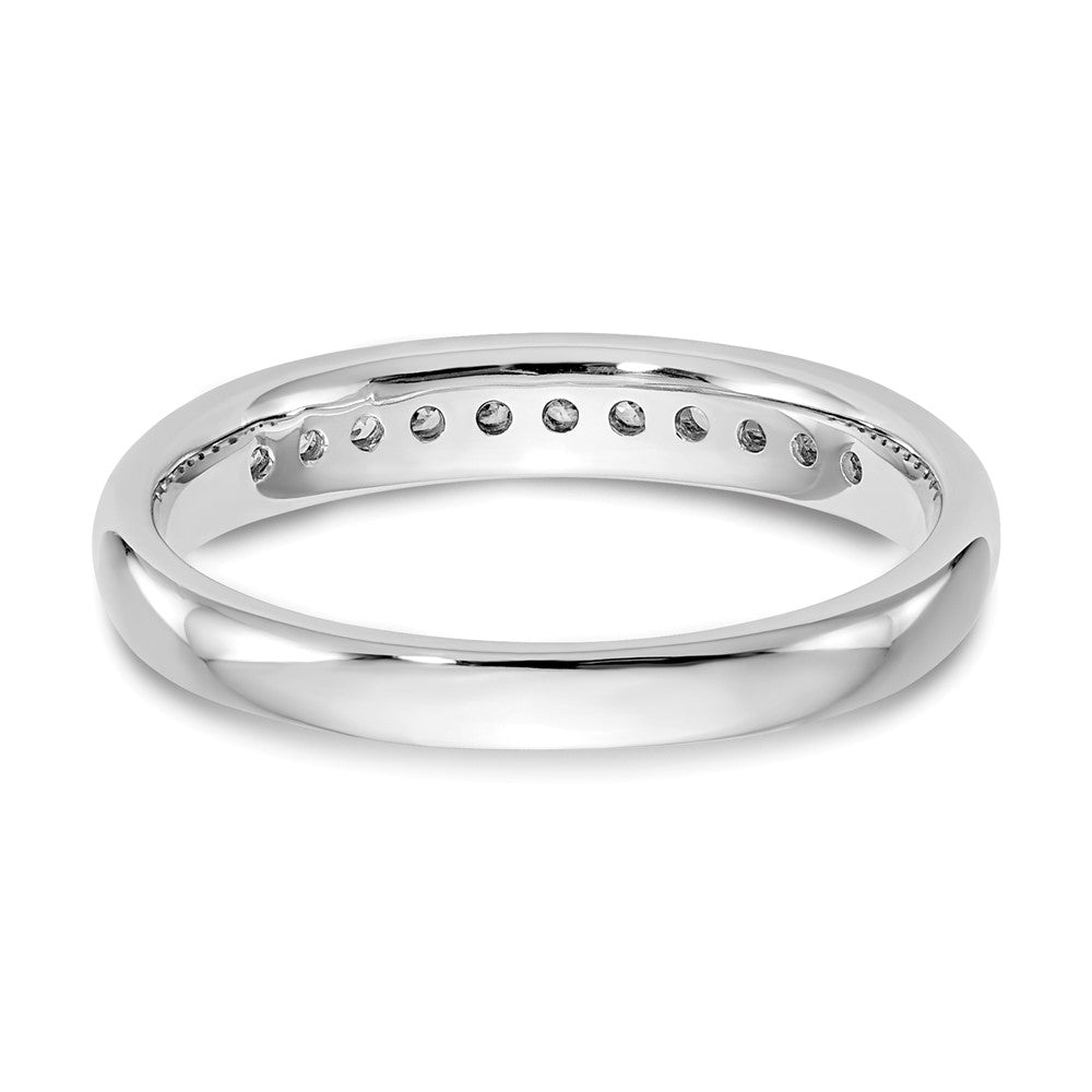 14K Weißgold Ehering mit 11 natürlichen Diamanten in Kanalfassung, 0,22 ct. Gesamtgewicht