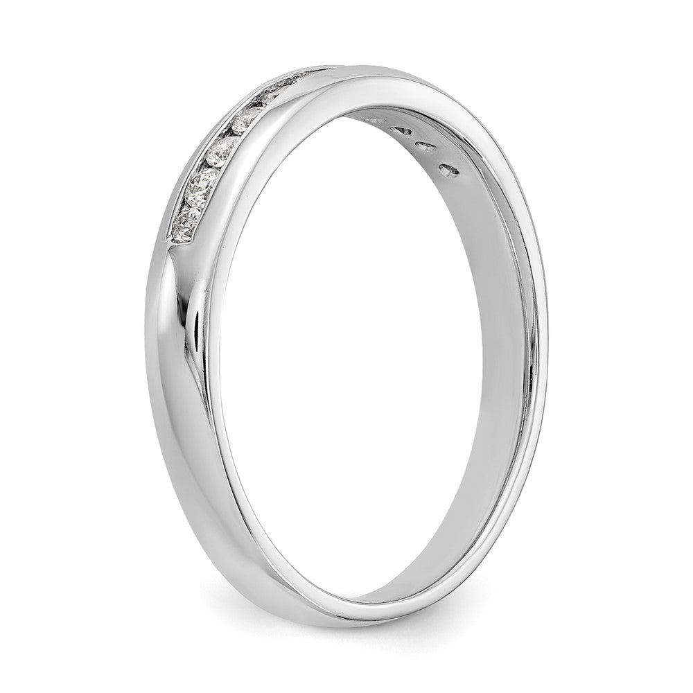 14K Weißgold Ehering mit 11 natürlichen Diamanten in Kanalfassung, 0,22 ct. Gesamtgewicht