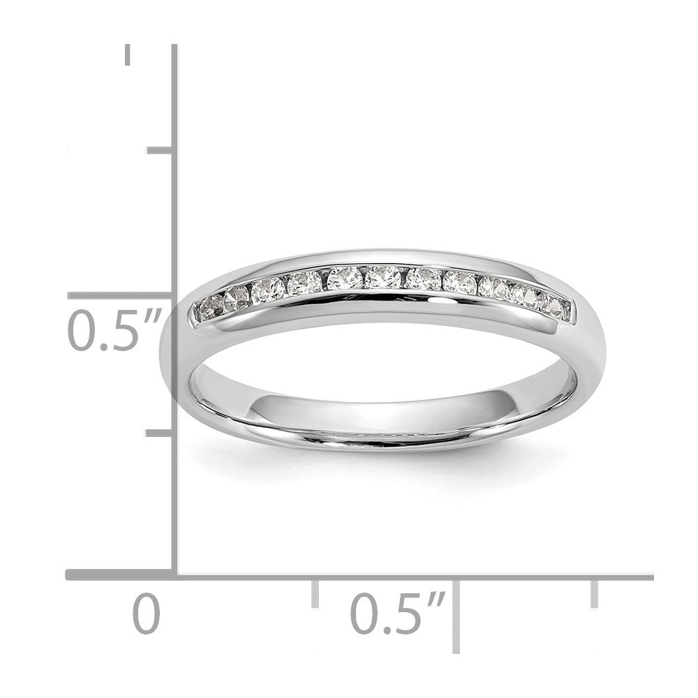 14K Weißgold Ehering mit 11 natürlichen Diamanten in Kanalfassung, 0,22 ct. Gesamtgewicht