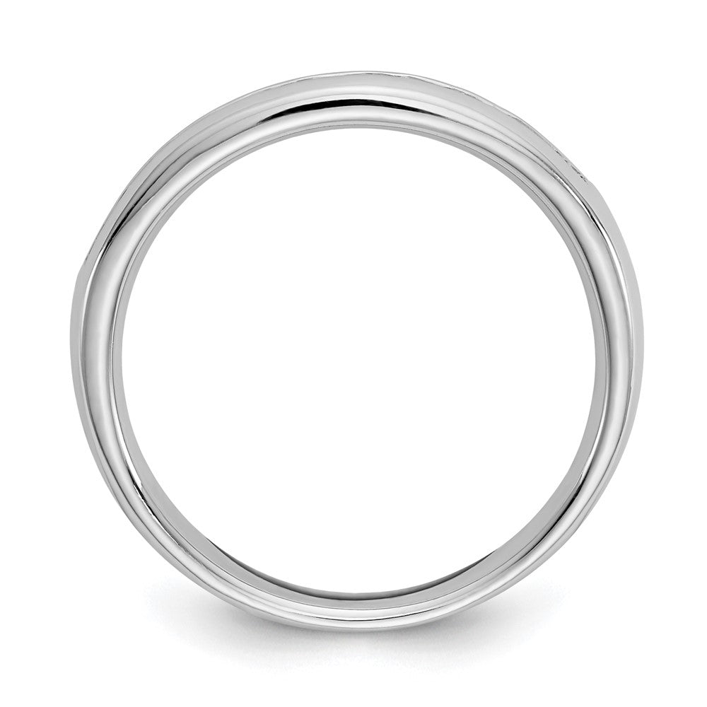 14K Weißgold Ehering mit 11 Diamanten in Kanalfassung