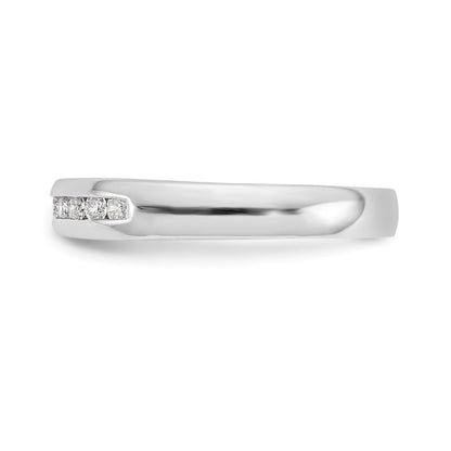 14K Weißgold Ehering mit 11 Diamanten in Kanalfassung