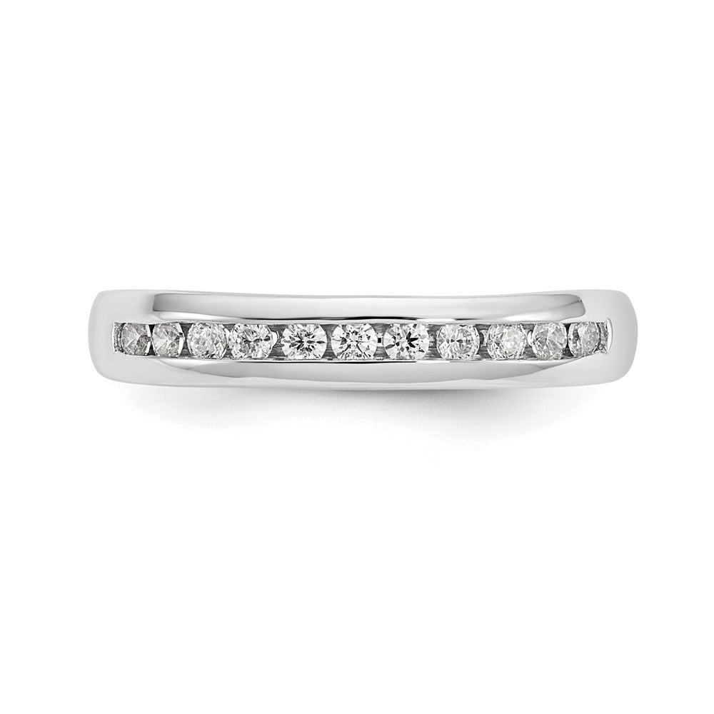 14K Weißgold Ehering mit 11 Diamanten in Kanalfassung
