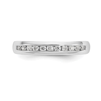 14K Weißgold Ehering mit 11 Diamanten in Kanalfassung