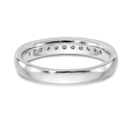 14K Weißgold Ehering mit 11 Diamanten in Kanalfassung