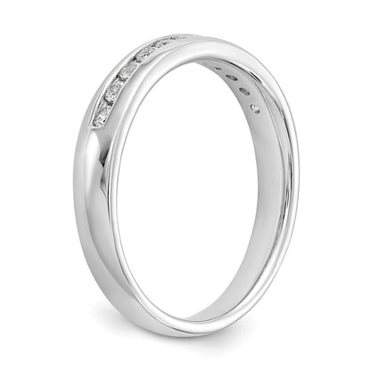 14K Weißgold Ehering mit 11 Diamanten in Kanalfassung