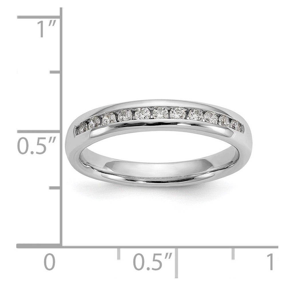 14K Weißgold Ehering mit 11 Diamanten in Kanalfassung