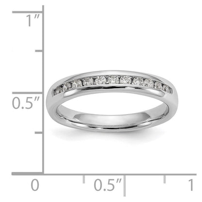 14K Weißgold Ehering mit 11 Diamanten in Kanalfassung
