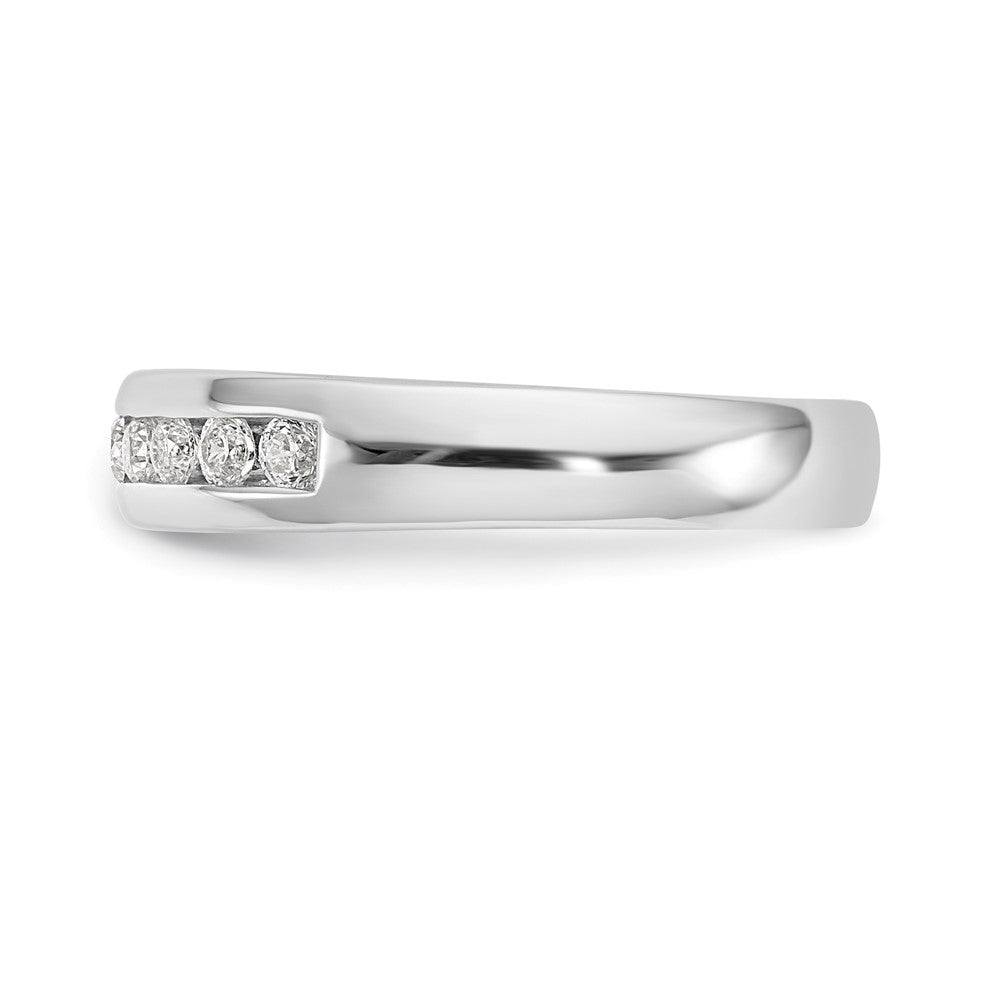 14K Weißgold Ehering mit 11 Diamanten in Kanalfassung