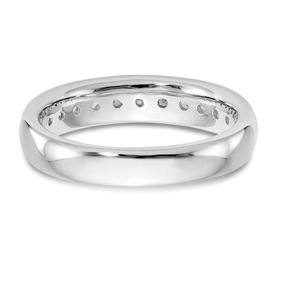 14K Weißgold Ehering mit 11 Diamanten in Kanalfassung