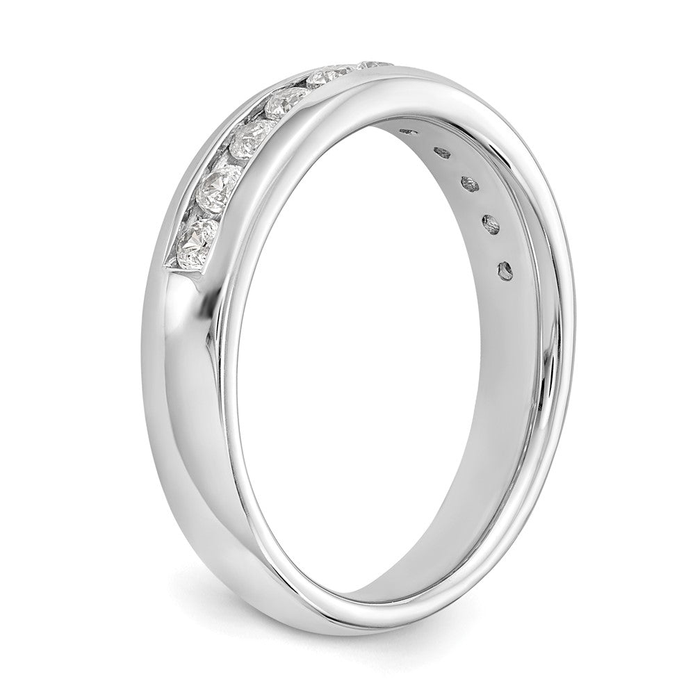 14K Weißgold Ehering mit 11 Diamanten in Kanalfassung