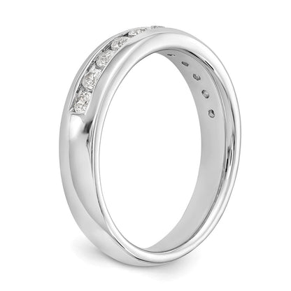 14K Weißgold Ehering mit 11 Diamanten in Kanalfassung