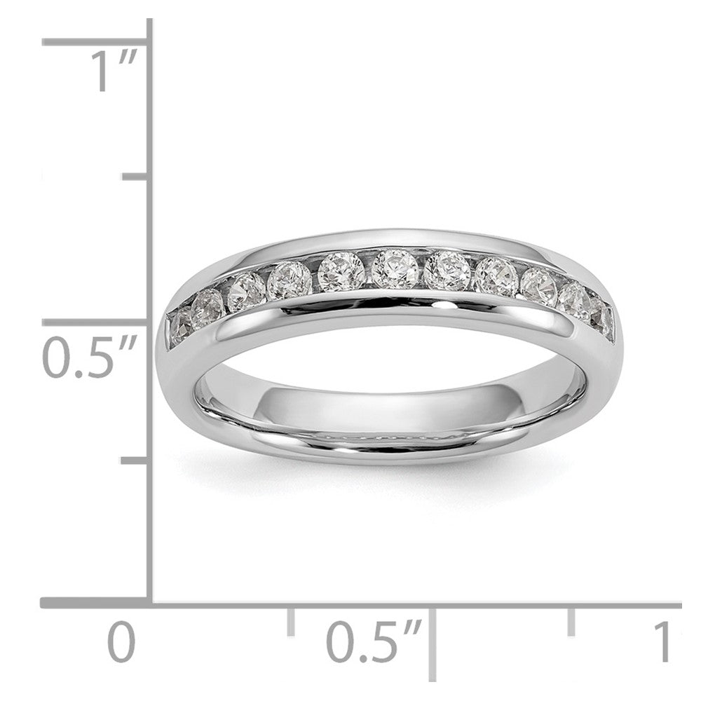 14K Weißgold Ehering mit 11 Diamanten in Kanalfassung