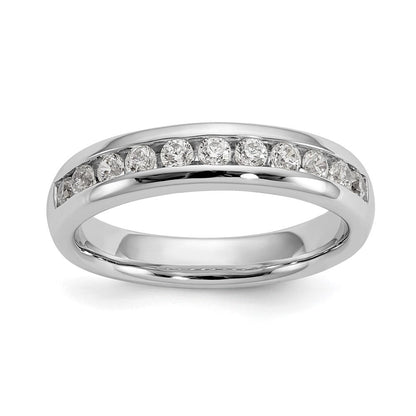 14K Weißgold Ehering mit 11 Diamanten in Kanalfassung