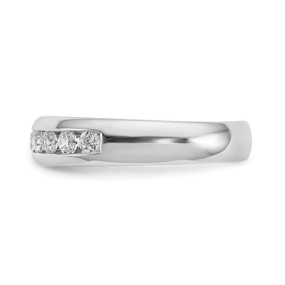 14K Weißgold Ehering mit 11 Diamanten in Kanalfassung