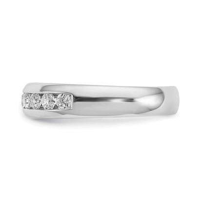 14K Weißgold Ehering mit 11 Diamanten in Kanalfassung