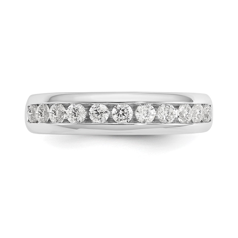14K Weißgold Ehering mit 11 Diamanten in Kanalfassung