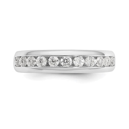 14K Weißgold Ehering mit 11 Diamanten in Kanalfassung