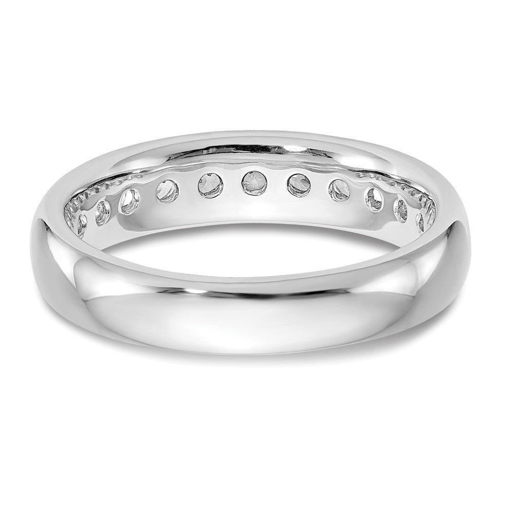 14K Weißgold Ehering mit 11 Diamanten in Kanalfassung