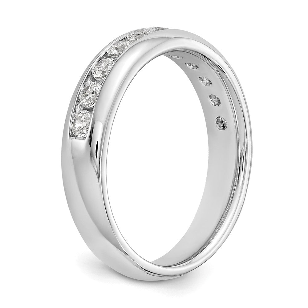 14K Weißgold Ehering mit 11 Diamanten in Kanalfassung