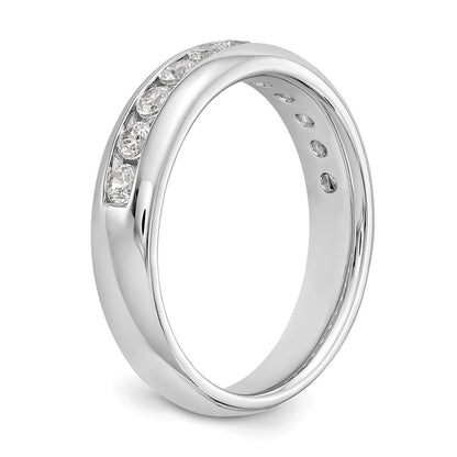 14K Weißgold Ehering mit 11 Diamanten in Kanalfassung