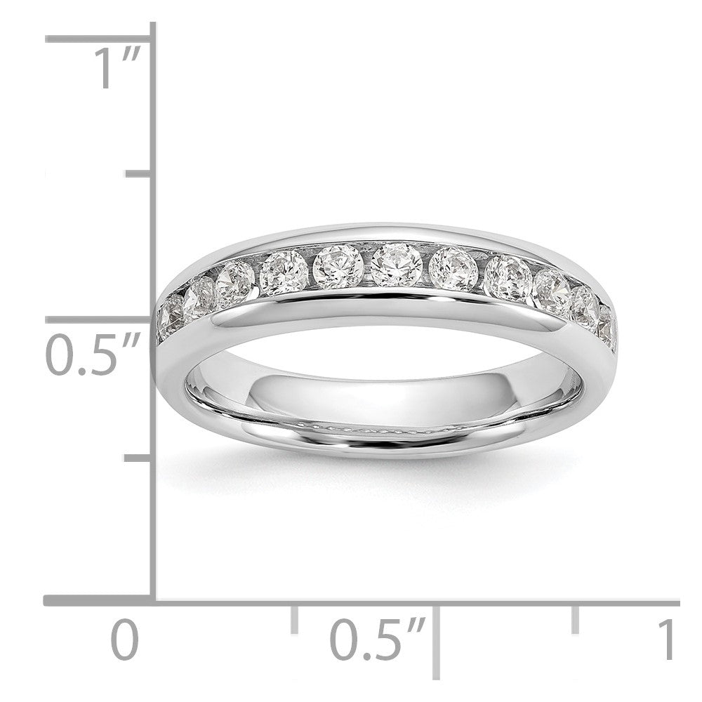 14K Weißgold Ehering mit 11 Diamanten in Kanalfassung