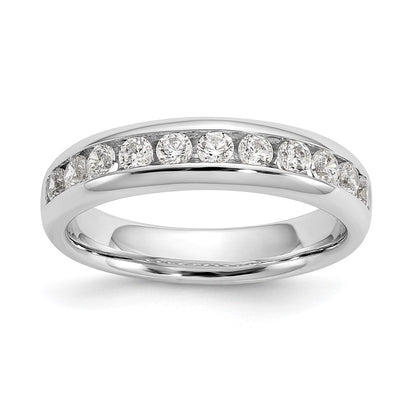 14K Weißgold Ehering mit 11 Diamanten in Kanalfassung