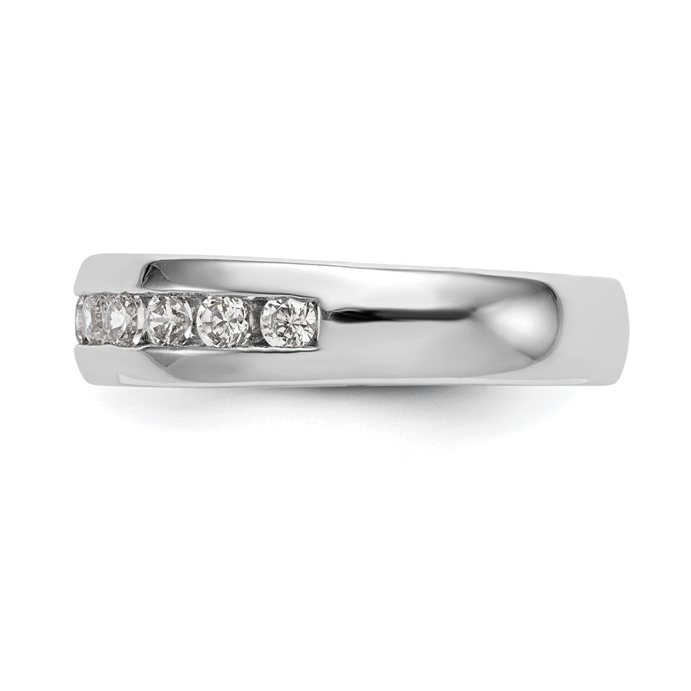 14K Weißgold Ehering mit 11 Diamanten in Kanalfassung