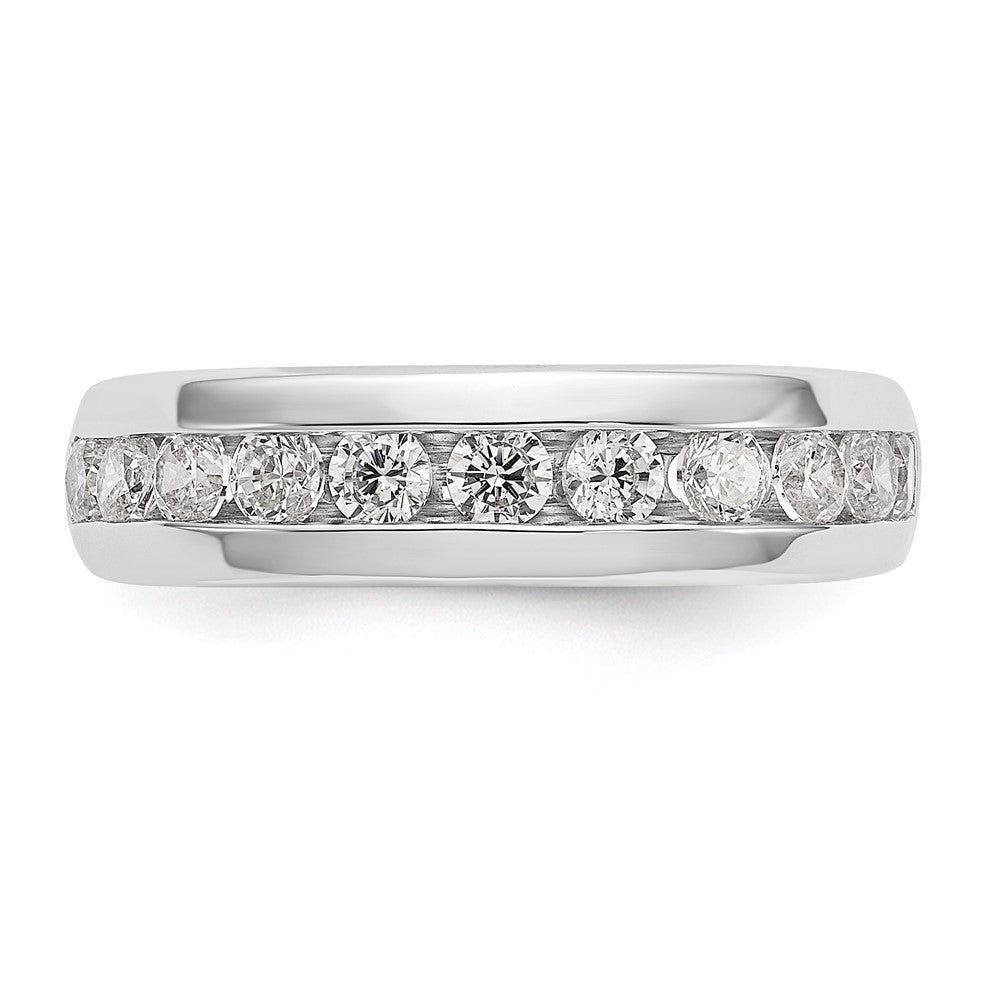 14K Weißgold Ehering mit 11 Diamanten in Kanalfassung