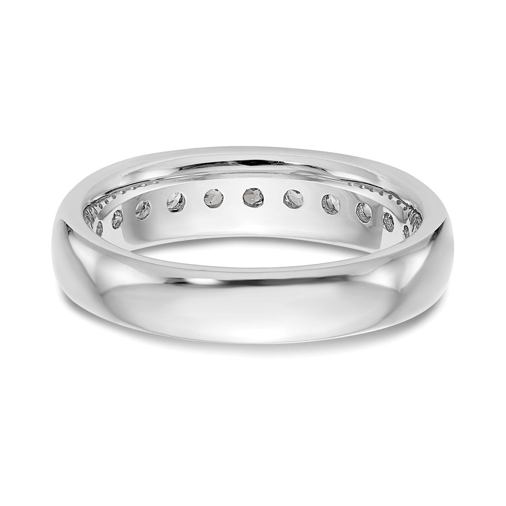 14K Weißgold Ehering mit 11 Diamanten in Kanalfassung