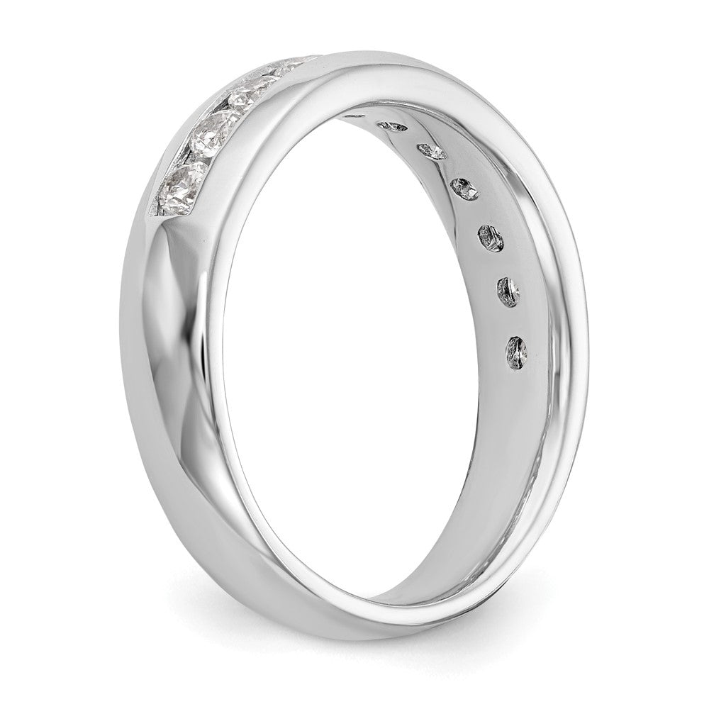 14K Weißgold Ehering mit 11 Diamanten in Kanalfassung