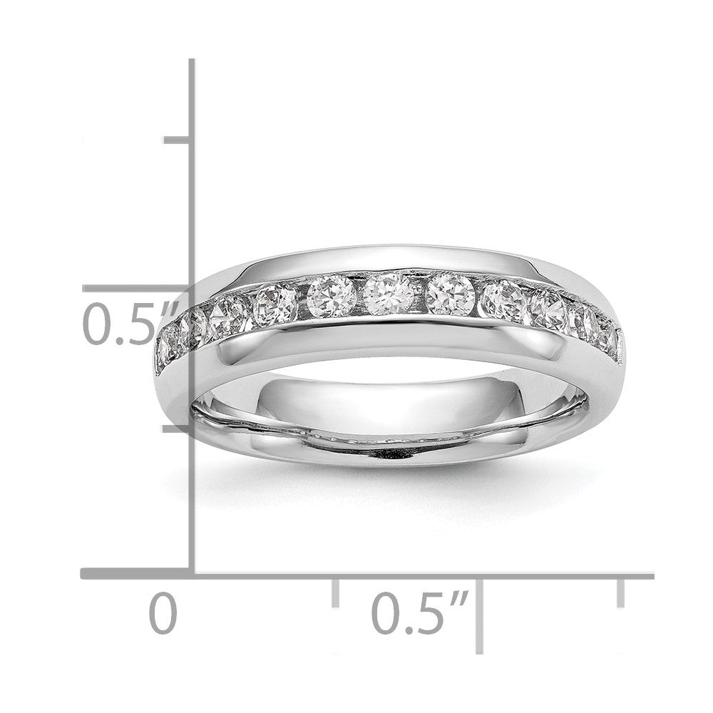14K Weißgold Ehering mit 11 Diamanten in Kanalfassung