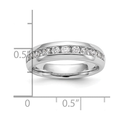 14K Weißgold Ehering mit 11 Diamanten in Kanalfassung