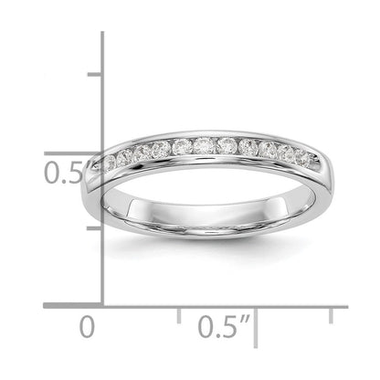 14K Weißgold Ehering mit 11 Steinen, 0,2 ct. rundem Diamant in Channel-Fassung, komplett besetzt