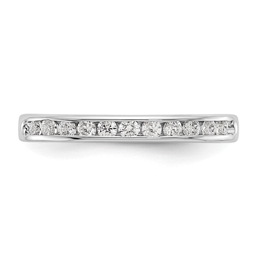 14K Weißgold Ring mit 11 Diamanten im Rundschliff, 0,33K, komplett in Kanalfassung