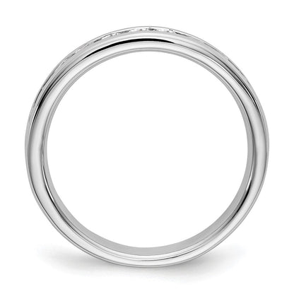 14K Weißgold True Origin Laborgezüchteter SI/VS Near Colorless 0,5 ct. Diamant im Rundschliff Herren-Kanalfassung-Ring