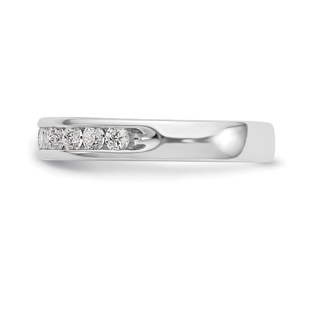 14K Weißgold True Origin Laborgezüchteter SI/VS Near Colorless 0,5 ct. Diamant im Rundschliff Herren-Kanalfassung-Ring