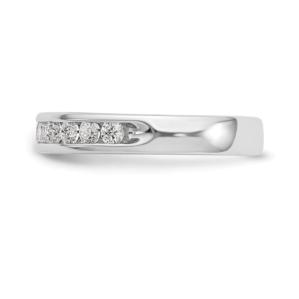 14K Weißgold Ehering mit 11 Diamanten in Kanalfassung