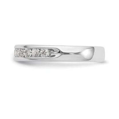 14K Weißgold Ehering mit 11 Diamanten in Kanalfassung