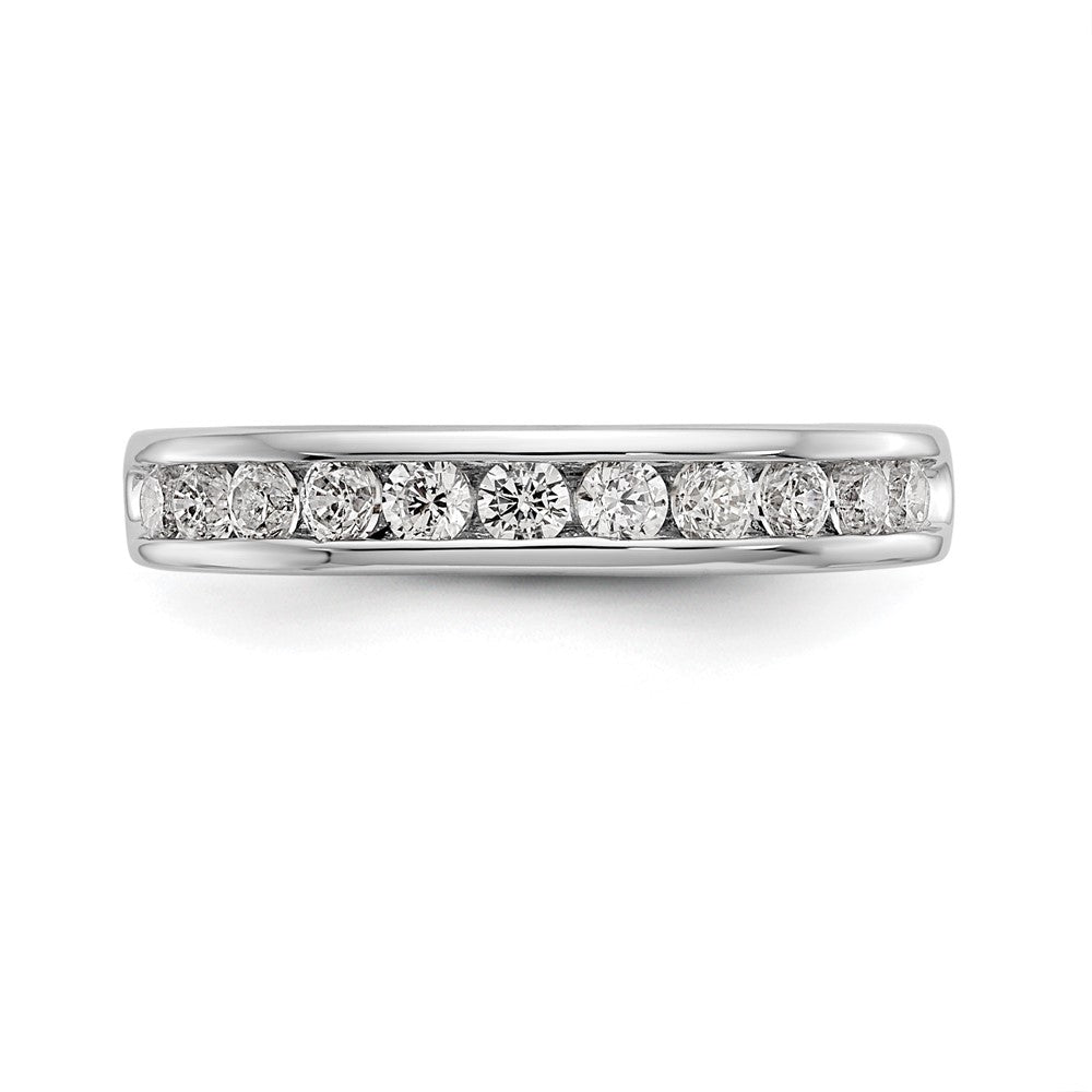 14K Weißgold True Origin Laborgezüchteter SI/VS Near Colorless 0,5 ct. Diamant im Rundschliff Herren-Kanalfassung-Ring